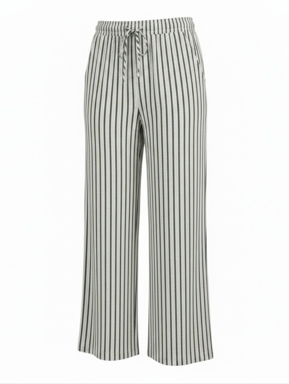 Old Navy Wide Leg Pants XL White Black Striped Linen Blend Resort Summer Coastal
